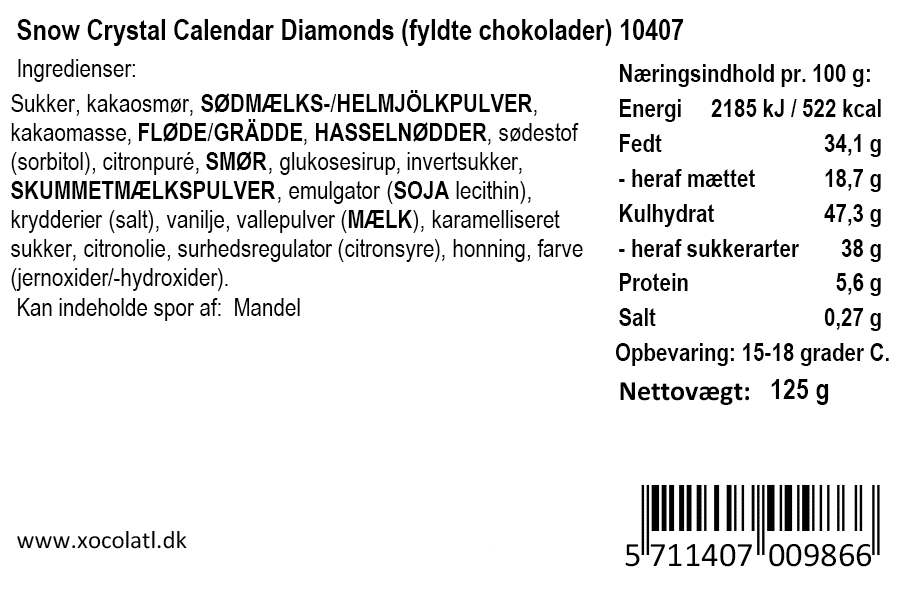 Xocolatl julekalender med små fyldte chokolader – visning 3