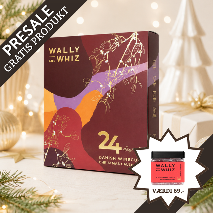 Wally &amp; Whiz rød vingummijulekalender – presale 2026