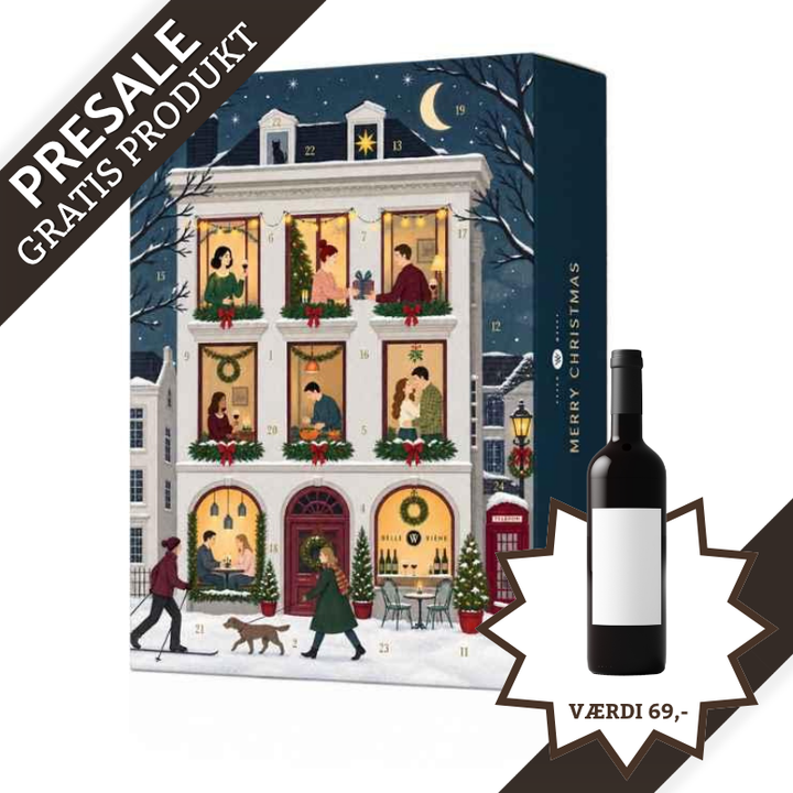 Vinjulekalender med 24 europæiske vine fra Vinuniverset – presale 2026