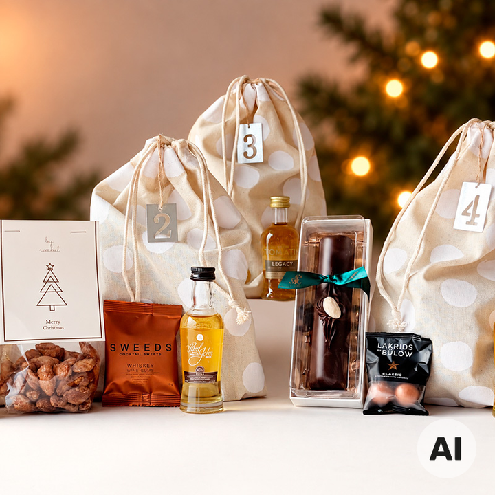 Adventskalender med whisky og snacks