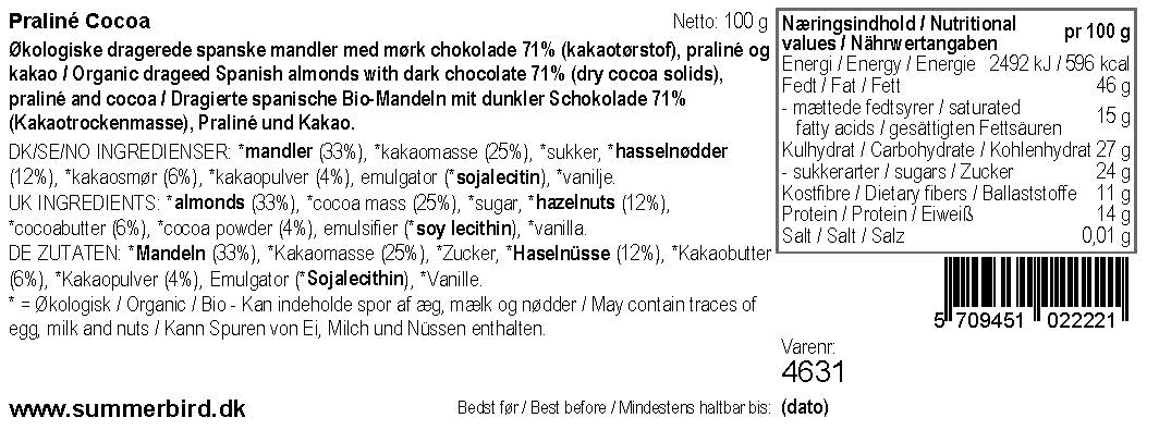 Summerbird chokolade med mørk chokolade