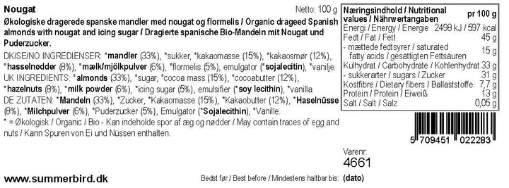 Nougat mandler, Summerbird