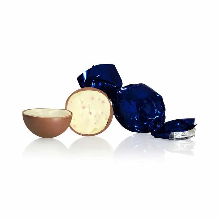Fyldte chokoladekugler m/ granatæble – Sort/blå