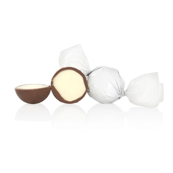 Fyldte chokoladekugler med kokoscreme