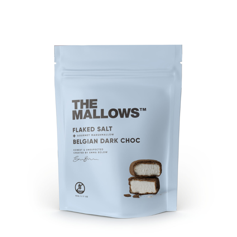 The Mallows Flaked Salt - Skumfiduser med mørk chokolade &amp; Salt 90 g Glutenfri fra The Mallows