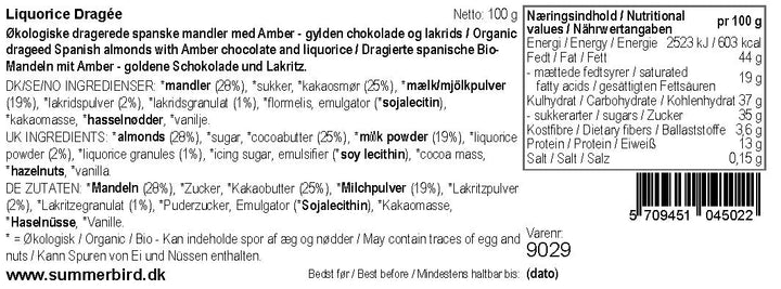 Liquorice dragée mandler, Summerbird