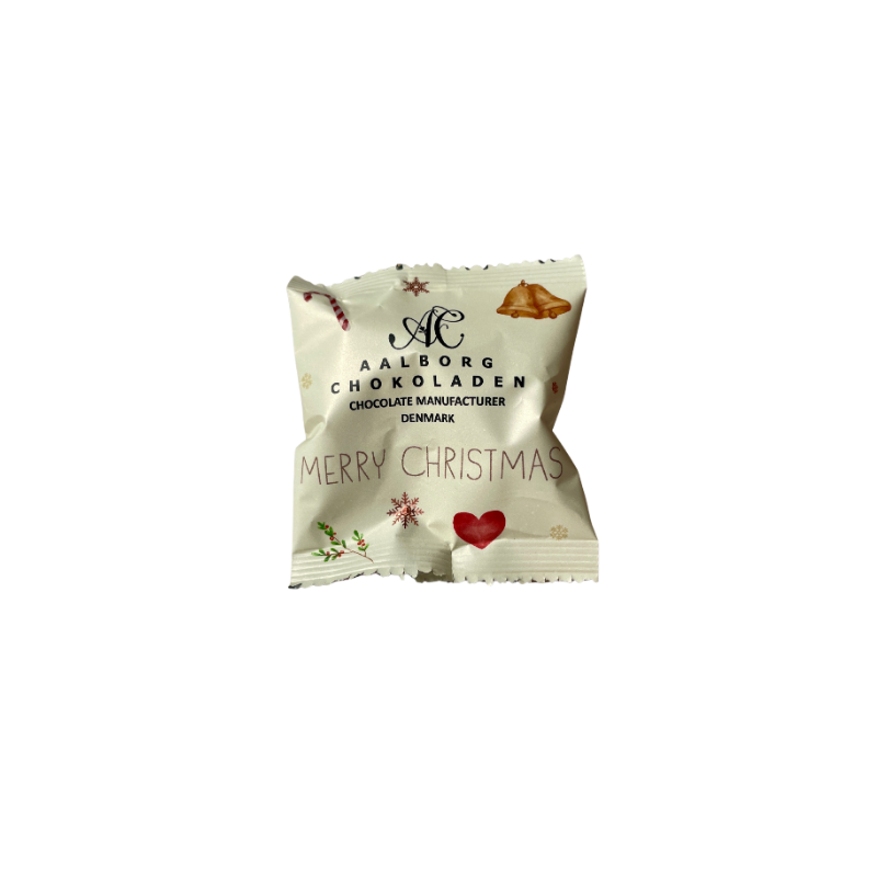 Crunchy marcipansnekugler i flowpack fra Aalborg Chokoladen