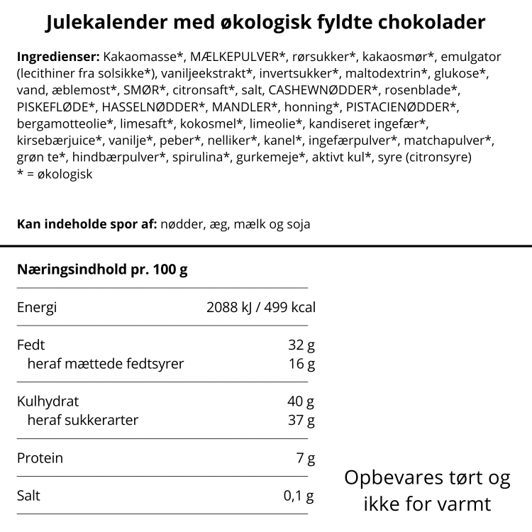 Anker Chokolade julekalender med fyldte chokolader – visning 2