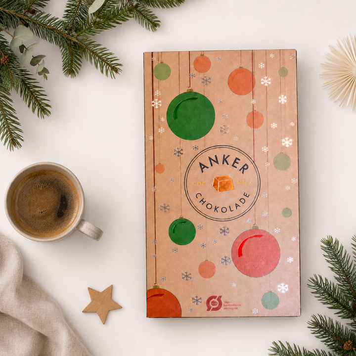 Anker Chokolade julekalender med fyldte chokolader