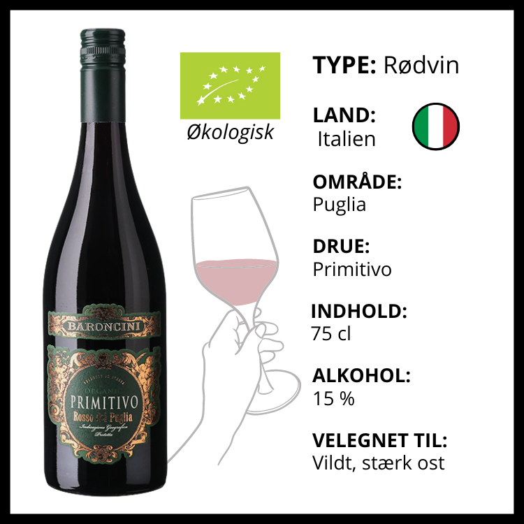 Baroncini Primitivo Puglia IGP – Økologisk rødvin – produktvisning 2