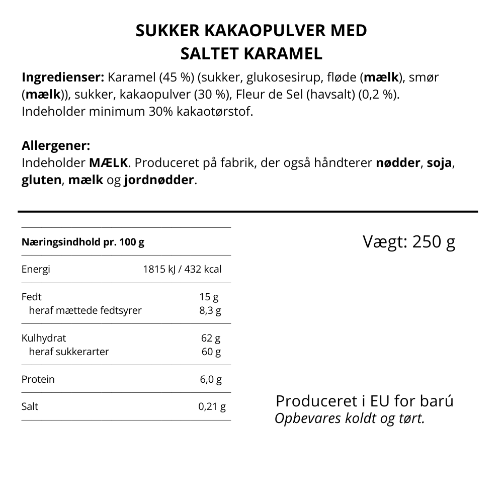 Barú chokolade med saltkaramel