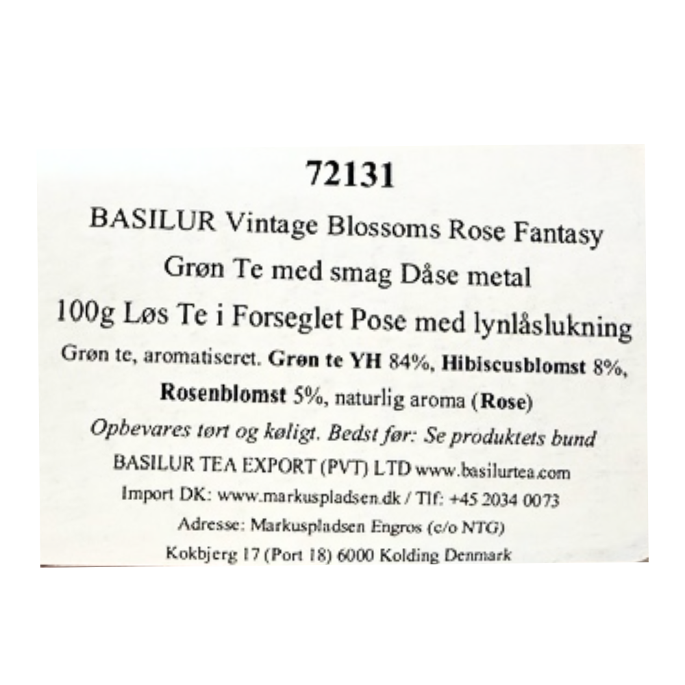 Basilur Rose Fantasy te med rose og hibiscus