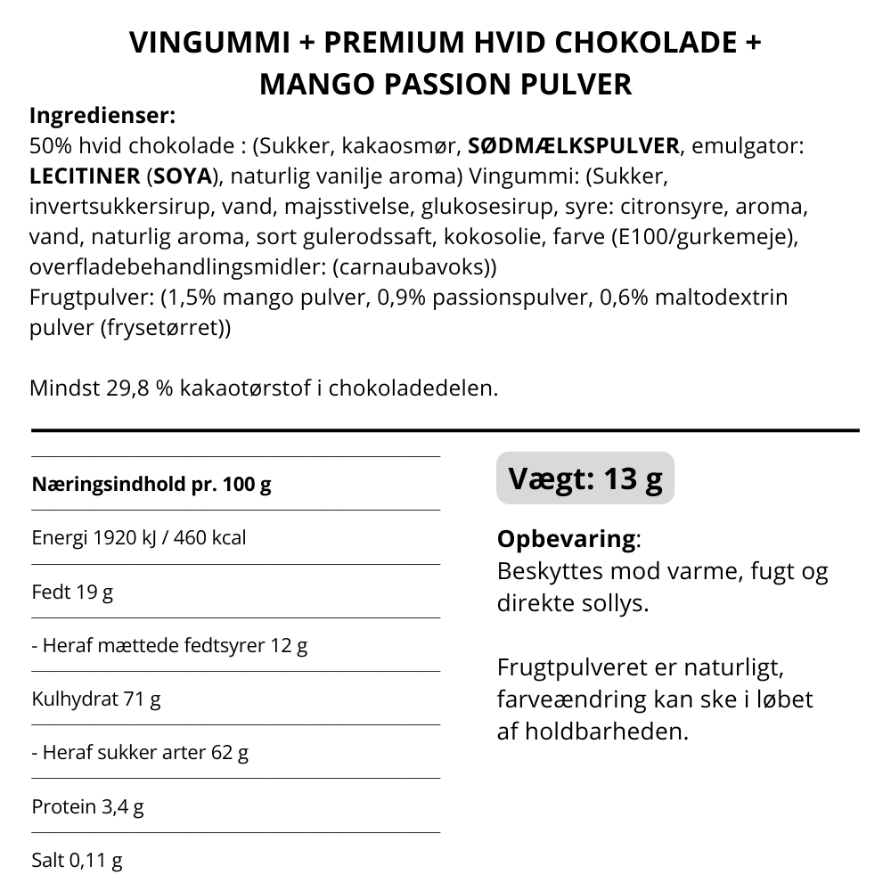 Box The Original vingummi med hvid chokolade