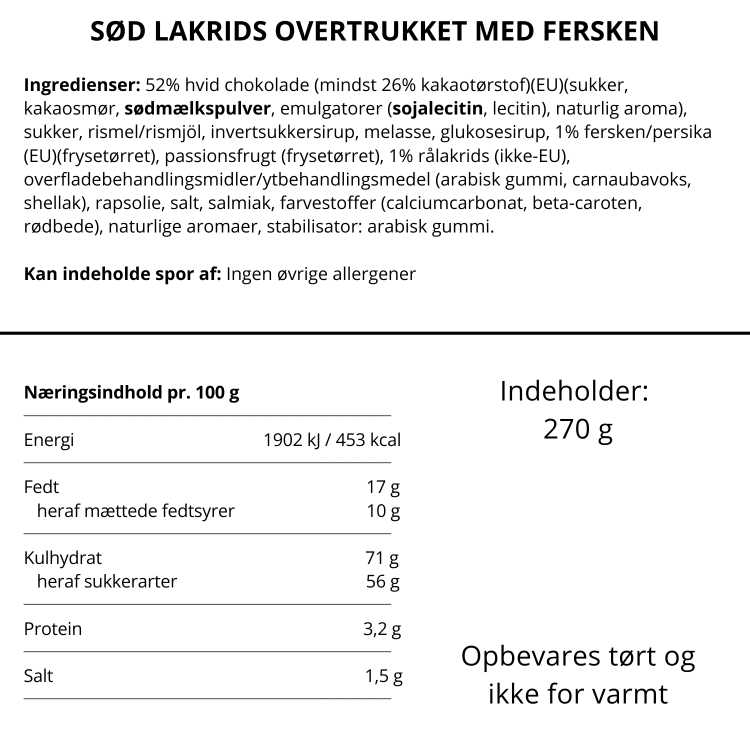 Love Peach Regular fra Lakrids by Bülow 270 g