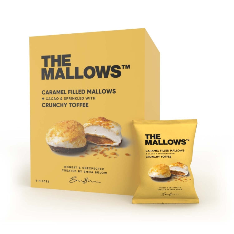 The Mallows Caramel Filled + Crunchy Toffee Box – 5 stk fra The Mallows