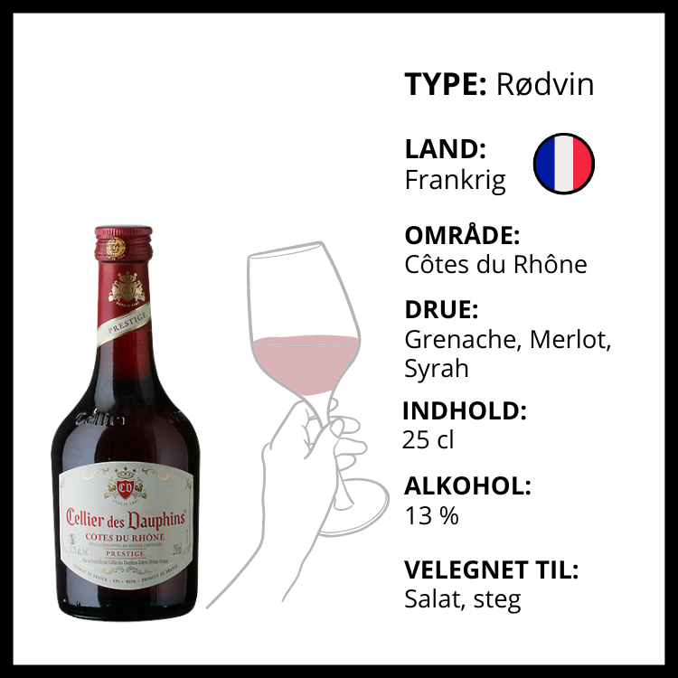 Cellier des Dauphins Prestige Rød – 25 cl – produktvisning 2