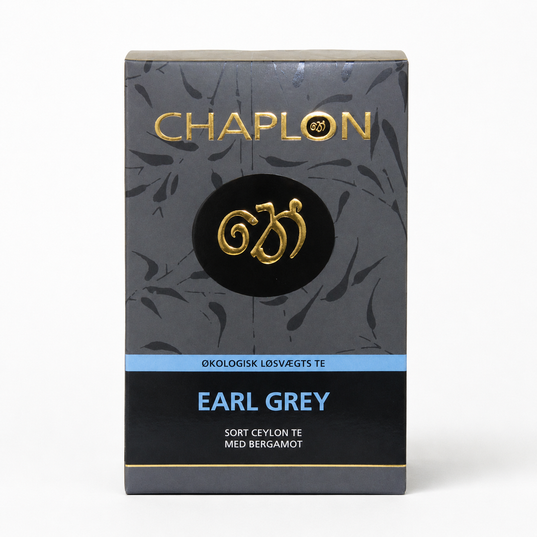 Chaplon Earl Grey økologisk løs te med sort te, bergamot, citron, rosenblade og jasmin.