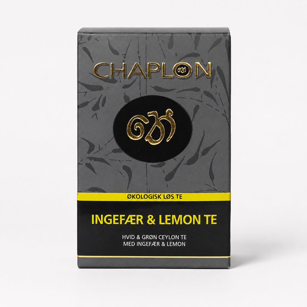Chaplon Ingefær og Lemon økologisk løs te med grøn te, hvid te, ingefær og citrongræs.