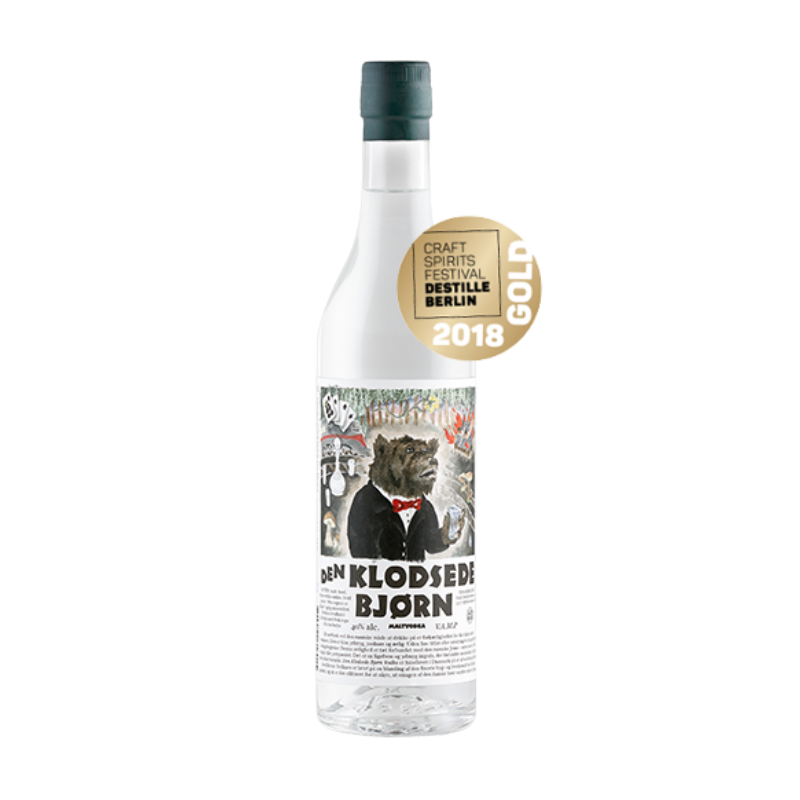 Den Klodsede Bjørn Vodka dansk maltvodka 50 cl