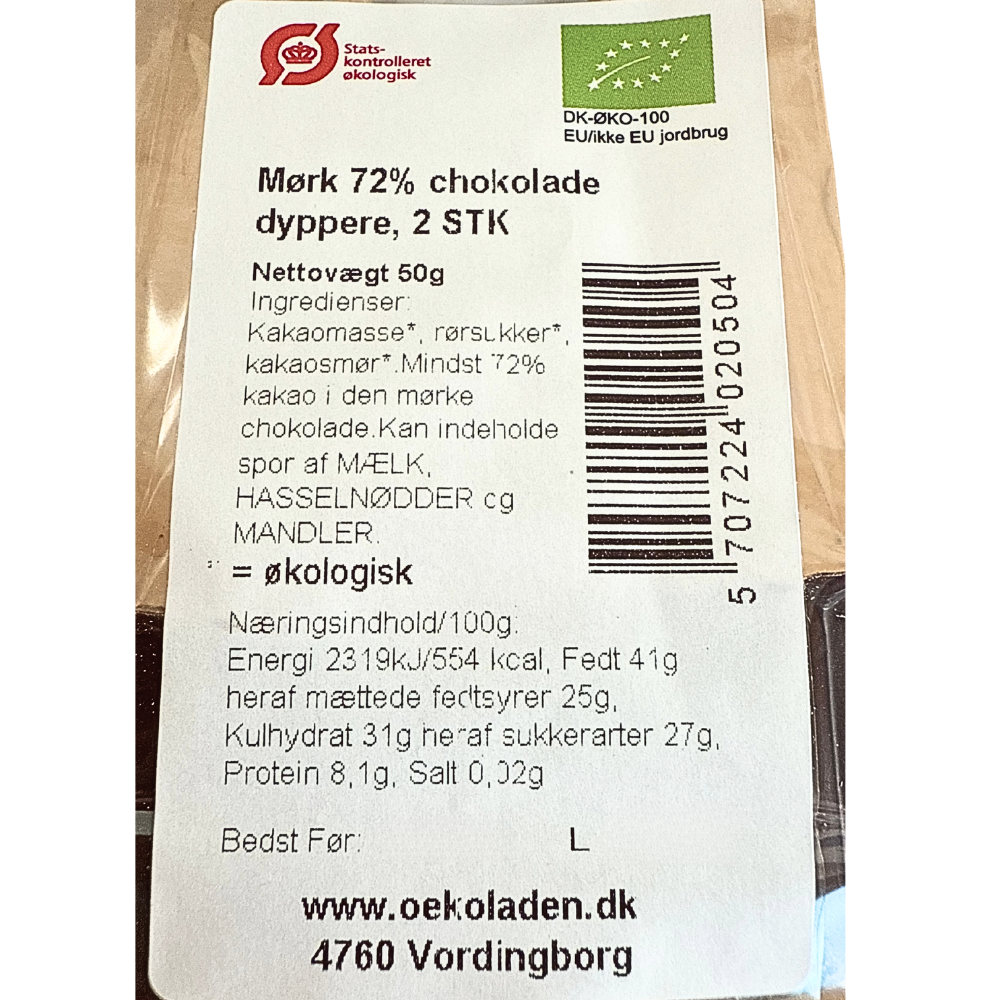 Elmelund Chocolatier chokolade med mørk chokolade