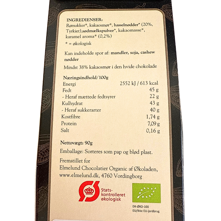 Elmelund Chocolatier karameller med hvid chokolade