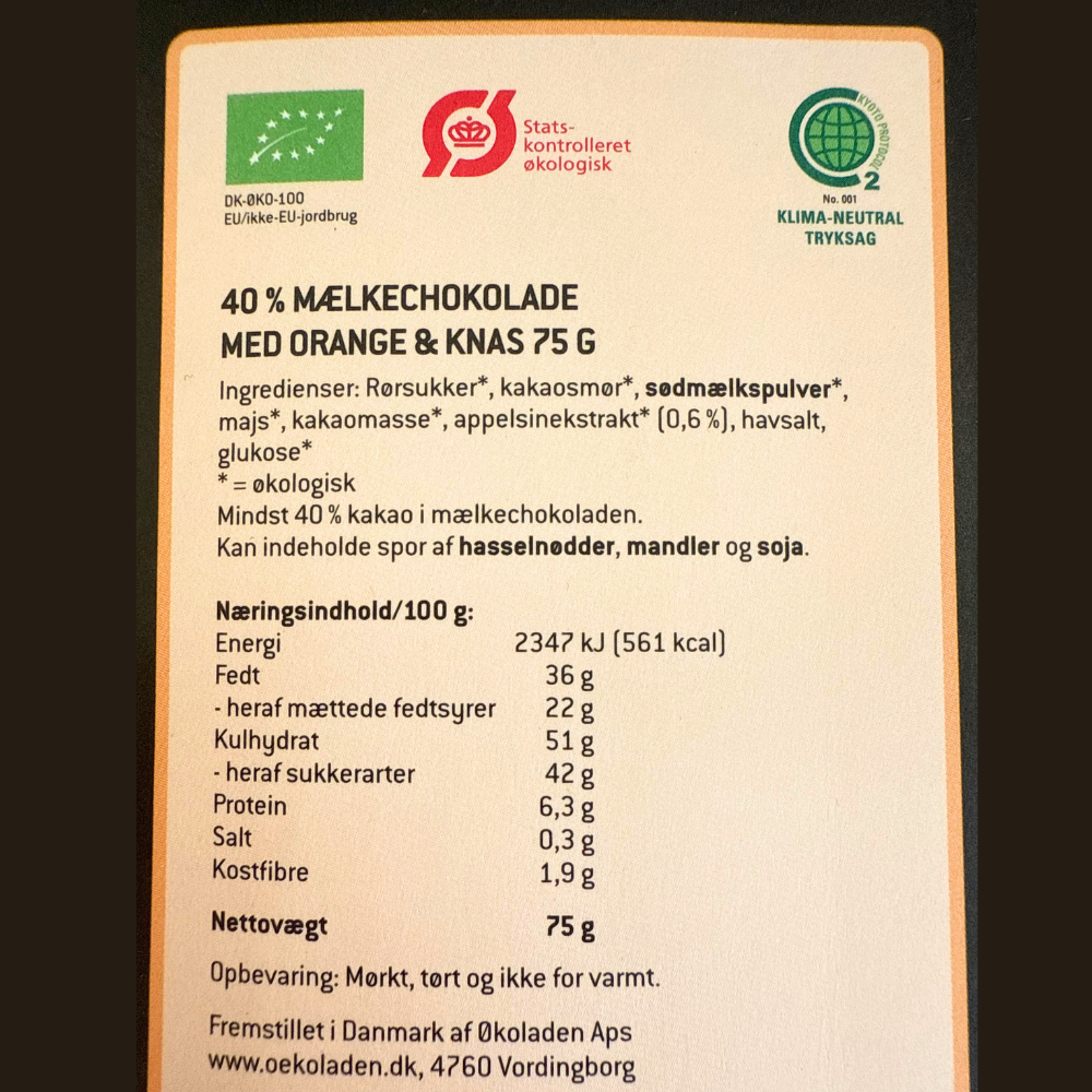 Elmelund Chocolatier chokolade med mælkechokolade