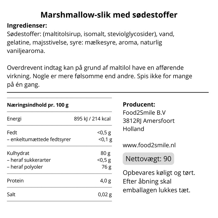 Food2Smile skumfiduser med sukkerfri sødme
