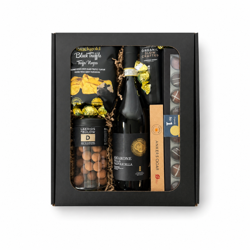Vingave med Amarone, fyldte chokolader, Lakrids by Bülow, Anker Chokolade og chokoladekugler