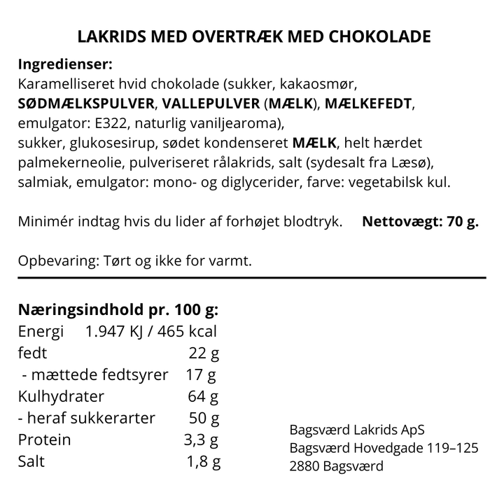 Bagsværd Lakrids Guld Symfoni 7 stykker 70 g fra Bagsværd Lakrids – produktfoto 5