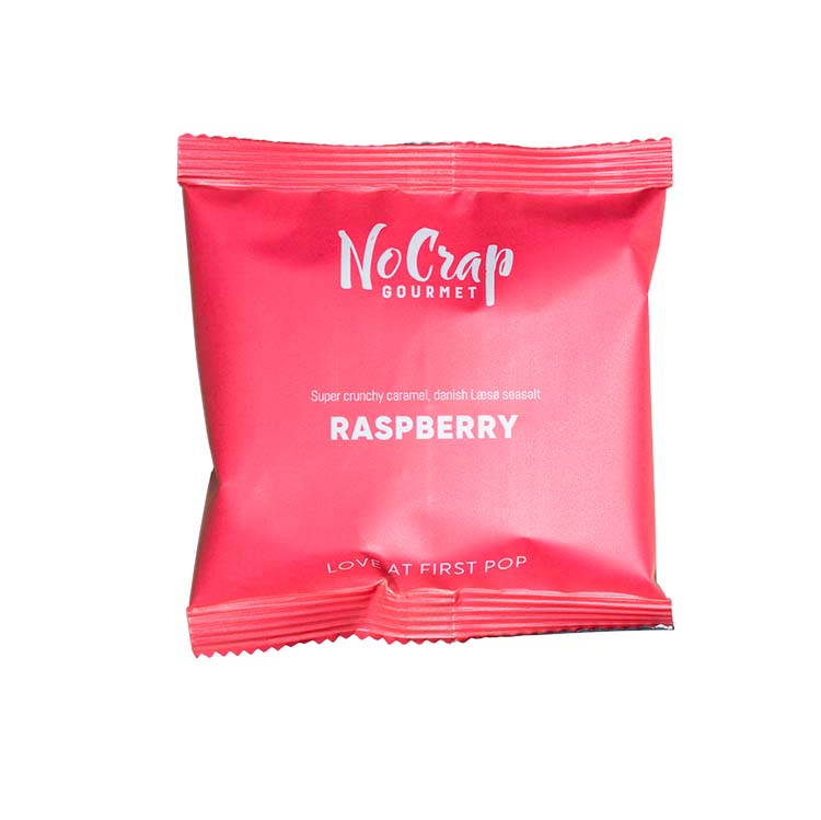 No Crap hindbær popcorn i flowpack