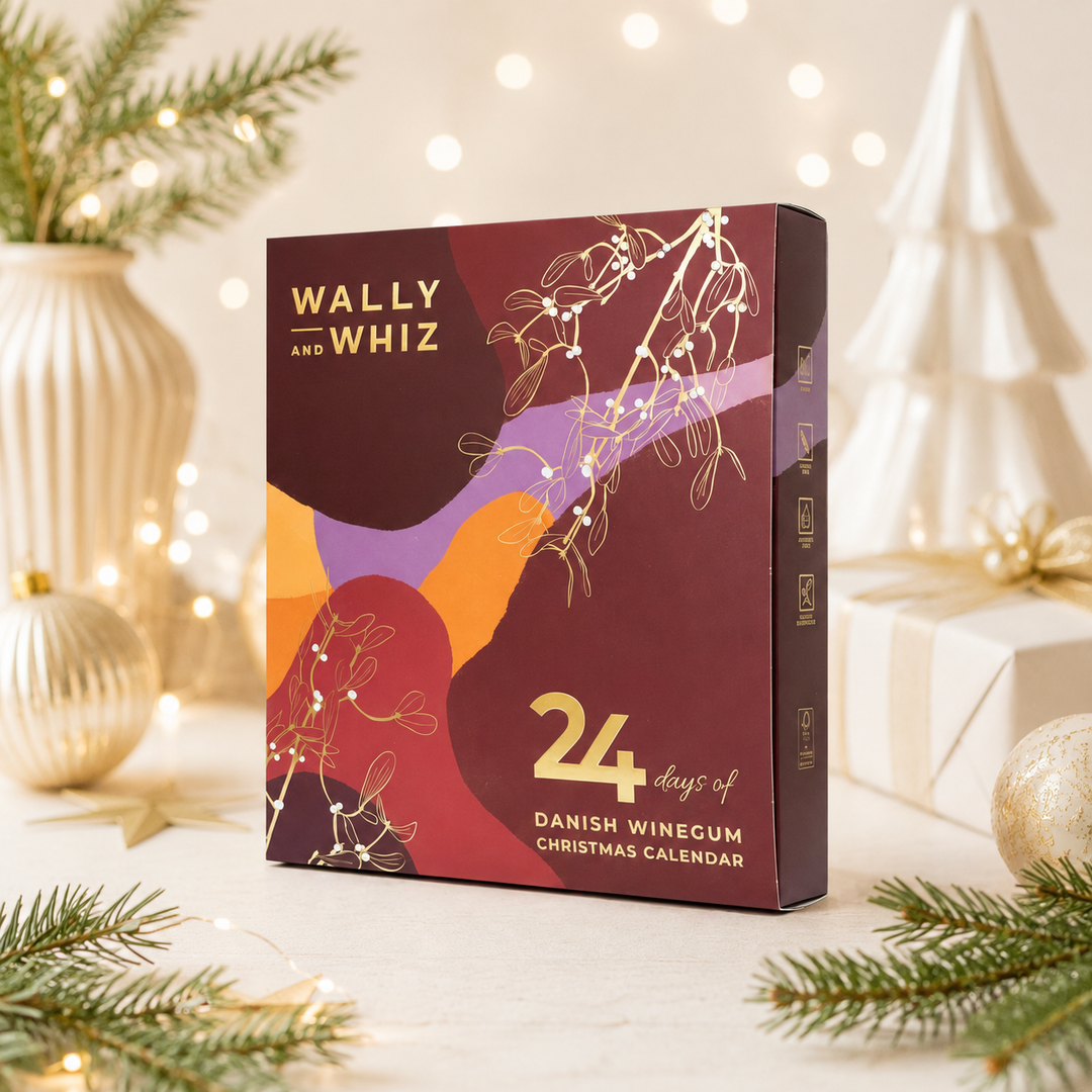 Wally &amp; Whiz rød vingummijulekalender