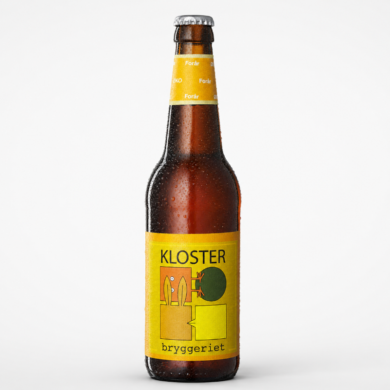 Klosterbryggeriet Forår økologisk forårsøl 33 cl med 6,5 procent alkohol.