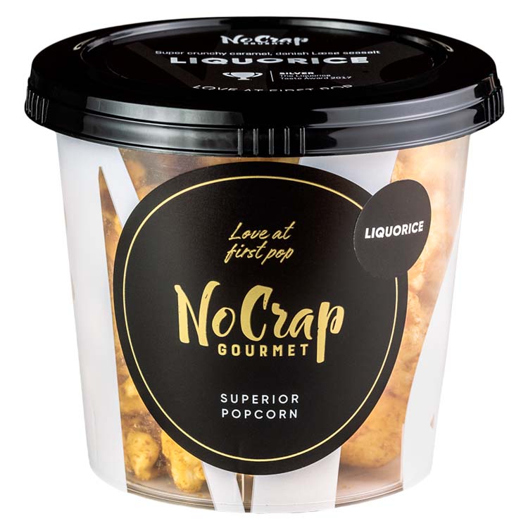 No Crap popcorn med lakrids og karamel