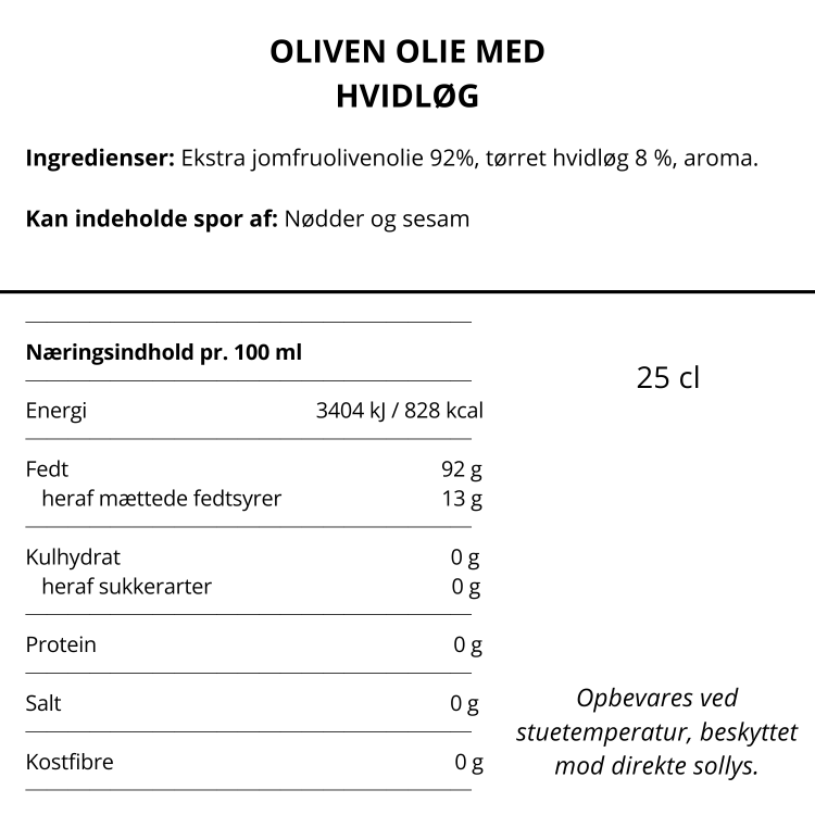 Flaske med hvidløgsolie fra Nicolas Vahé