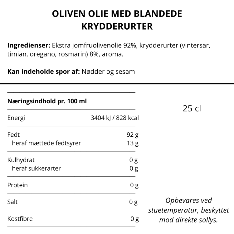 Olivenolie med krydderier fra Provence