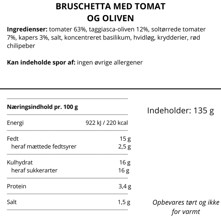 Bruschetta med tomat og Taggiasca oliven