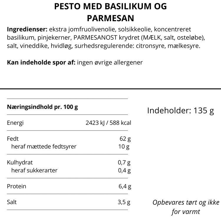 Grøn pesto med basilikum og parmesan