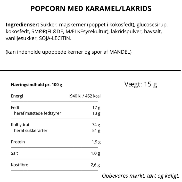 No Crap popcorn med lakrids enkeltportion