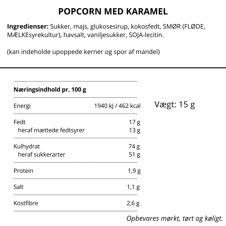 No Crap popcorn med karamel enkeltportion