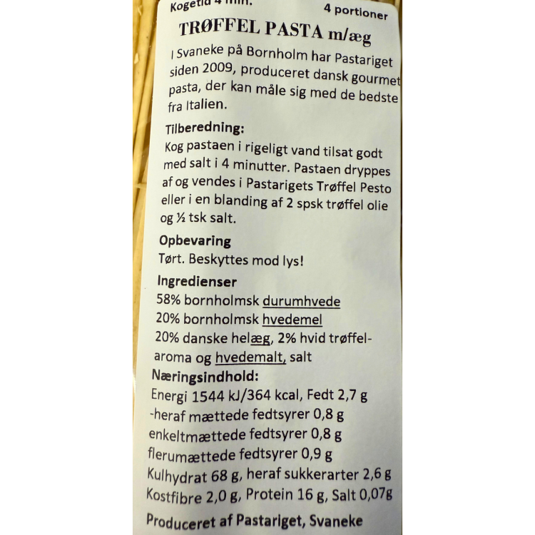 Pastariget gourmetpasta med trøffel