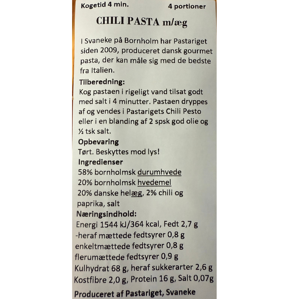 Pastariget gourmetpasta med chili