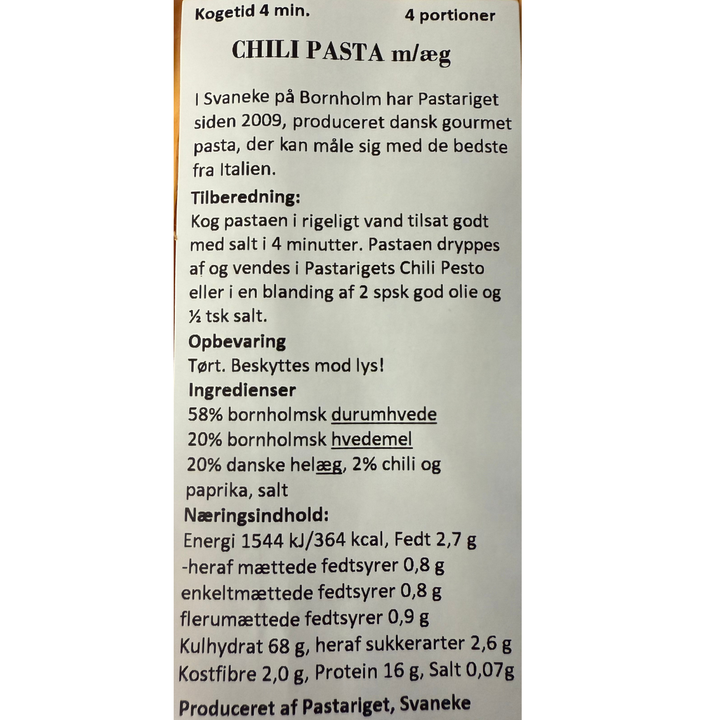 Pastariget gourmetpasta med chili