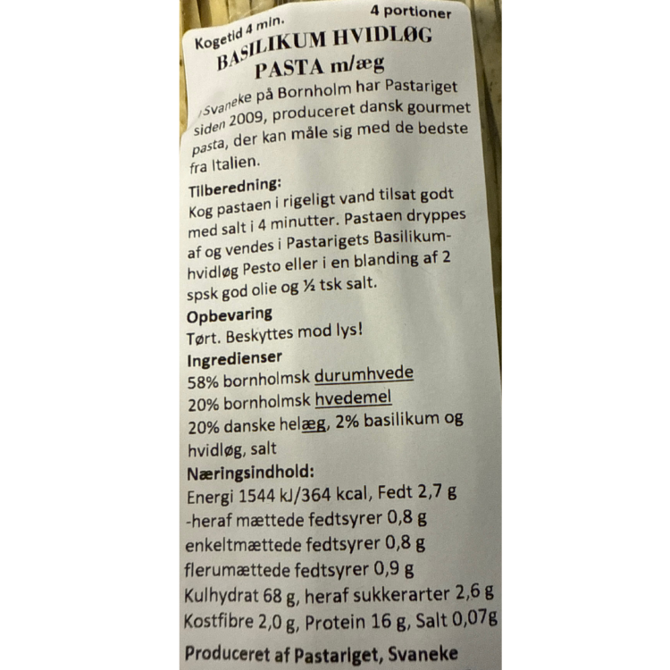 Pastariget gourmetpasta med hvidløg