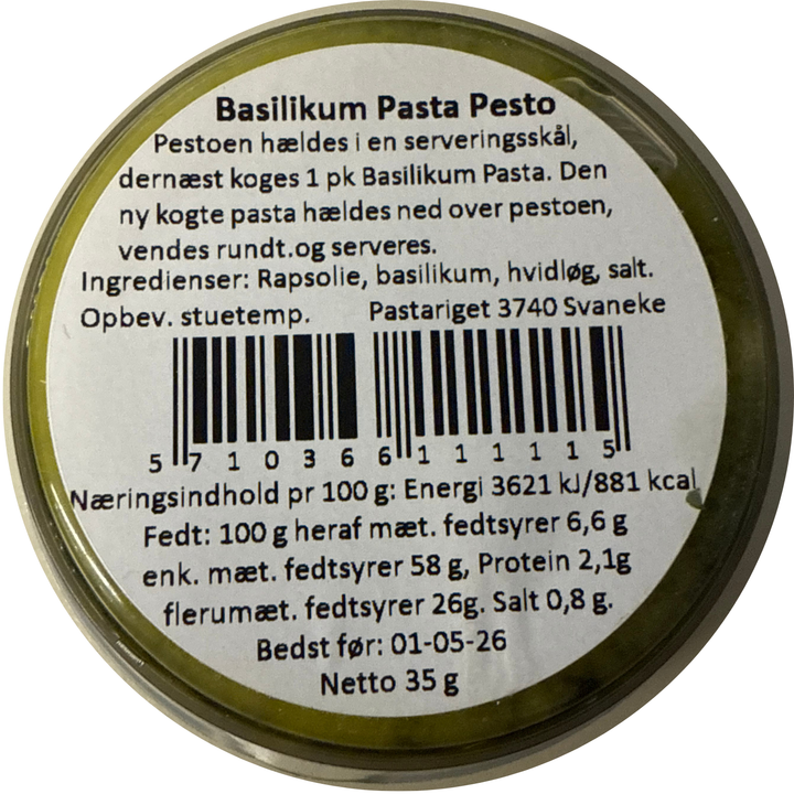 Basilikum Hvidløgs Pesto - Pastariget Bornholm