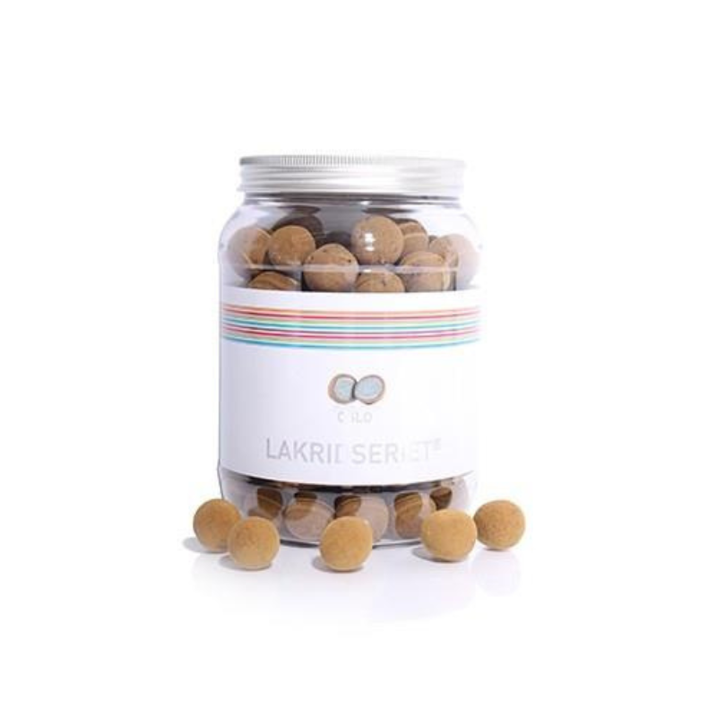 Lakridseriet Oslo Lakrids karamel m/ Chokolade 1 kg i bøtte fra Chokoladehimlen