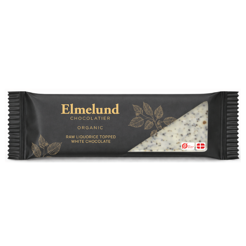 Elmelund lille plade med hvid chokolade og lakrids 20 g
