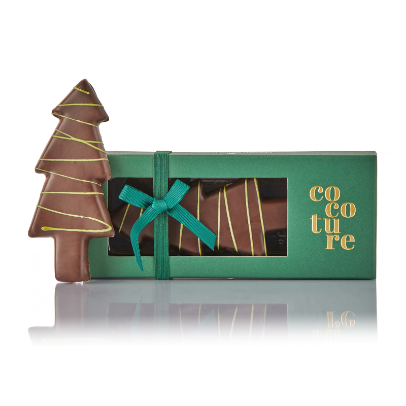 Marcipanjuletræ med mørk chokolade - Cocoture