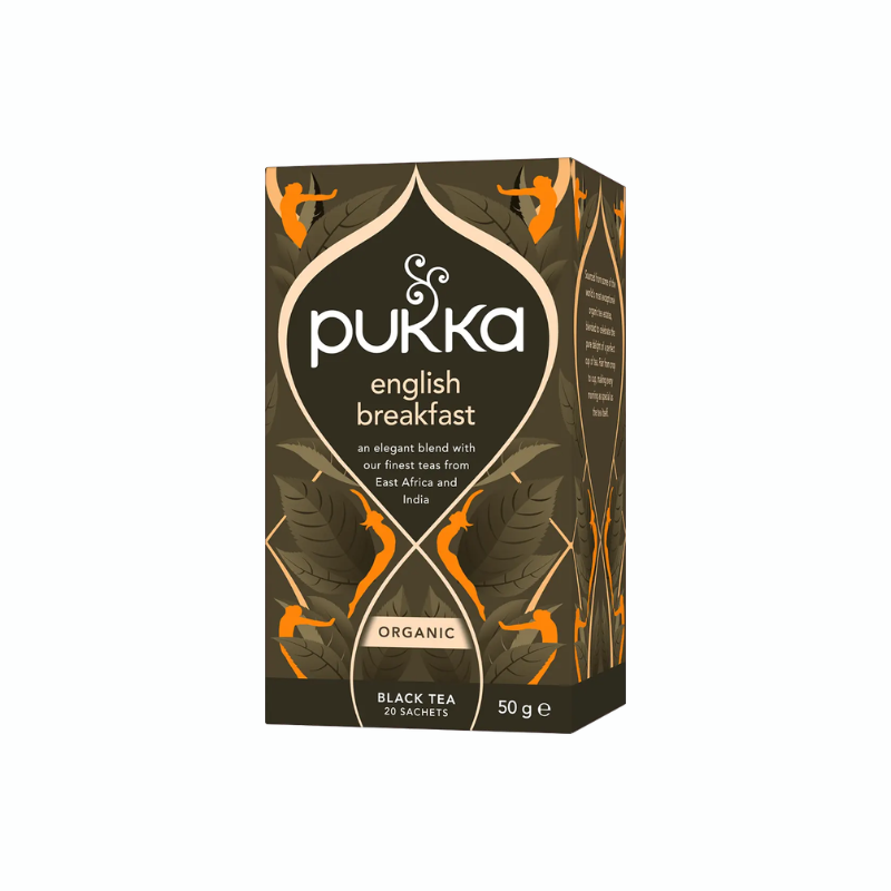 Pukka English Breakfast økologisk sort te med 20 tebreve og fyldig klassisk smag.