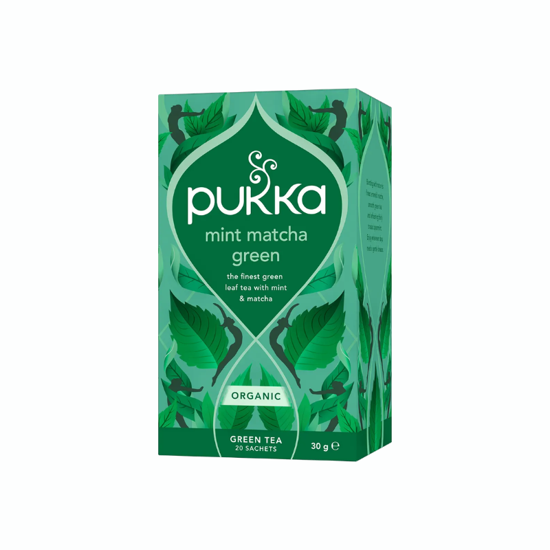 Pukka Mint Matcha Green økologisk grøn te med sencha, matcha, spearmint og markmynte i 20 tebreve.