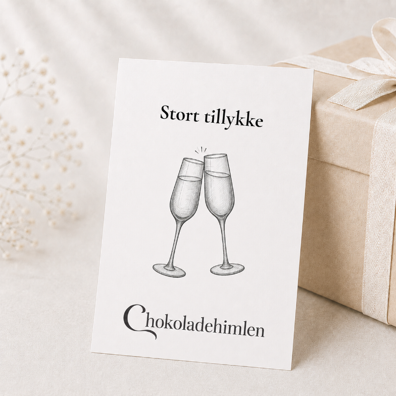 Chokoladehimlne kort - stort tillykke